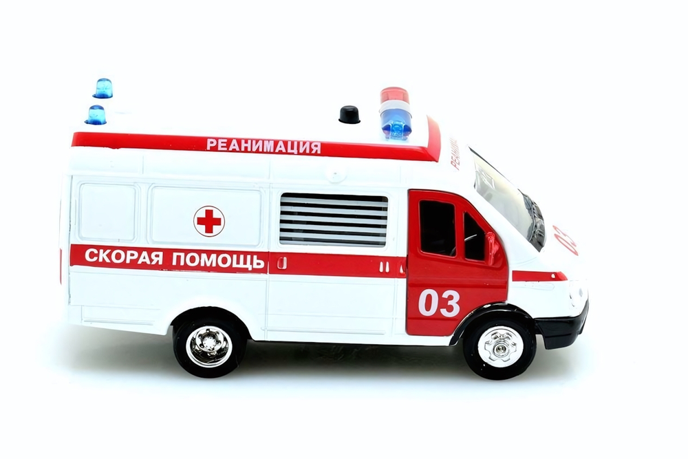 Модель ин. мет. "ГАЗель 2705. Скорая помощь. Реанимация" 13см. CT1276-1 (Технопарк)