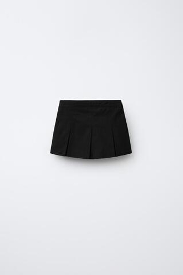 ZARA ЮБКА-ШОРТЫ С КАРМАНОМ, ЧЕРНЫЙ