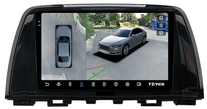 Магнитола для Mazda 6 GJ 2012-2014 - Teyes CC3-2K-360 на Android 10, Быстрая, 2K QLED, CarPlay, 4G SIM-слот, 4 камеры в комплекте