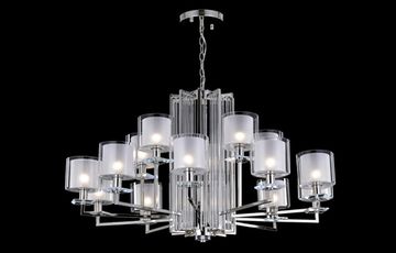 Люстра подвесная 15*Е14 NICOLAS SP-PL10+5 NICKEL/WHITE никель/белый Crystal Lux