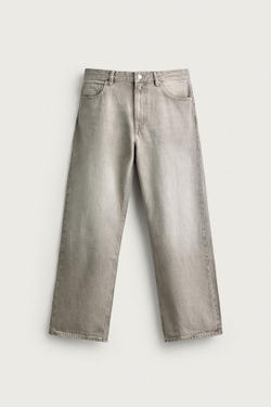 ZARA ДЖИНСЫ LOOSE FIT, СЕРЫЙ