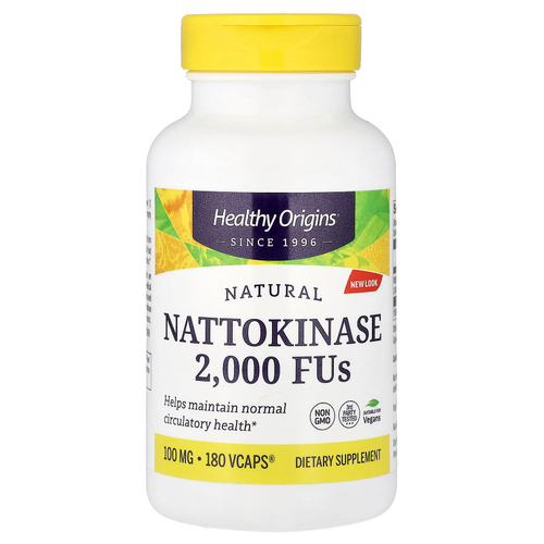 Healthy Origins, Nattokinase 2,000 МЕ, 100 мг, 180 растительных капсул