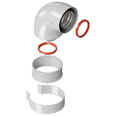 ROMMER Начальный участок 90 гр. универсальный 60/100 (кроме Immergas и Navien Deluxe 75/100 стар.)