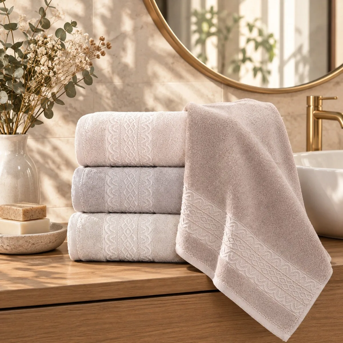 PUPİLLA COLLECTİON Набор Полотенец EMBOS 50*90 4пр. 100% Хлопок — фото 5