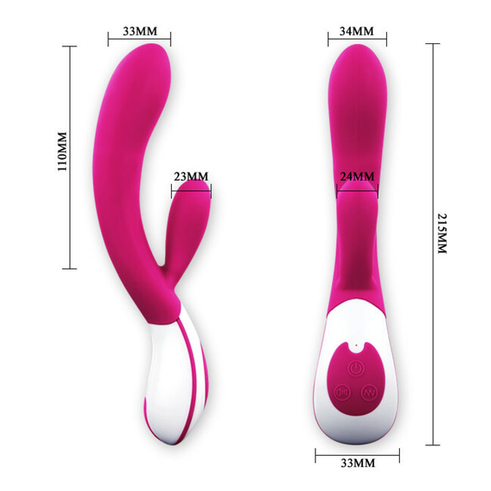 Вибромассажер G-spot с клиторальной стимуляцией перезаряжаемый (Цвет: Розовый)