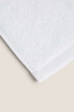 ZARA HOME МЯГКОЕ ХЛОПКОВОЕ ПОЛОТЕНЦЕ, БЕЛЫЙ