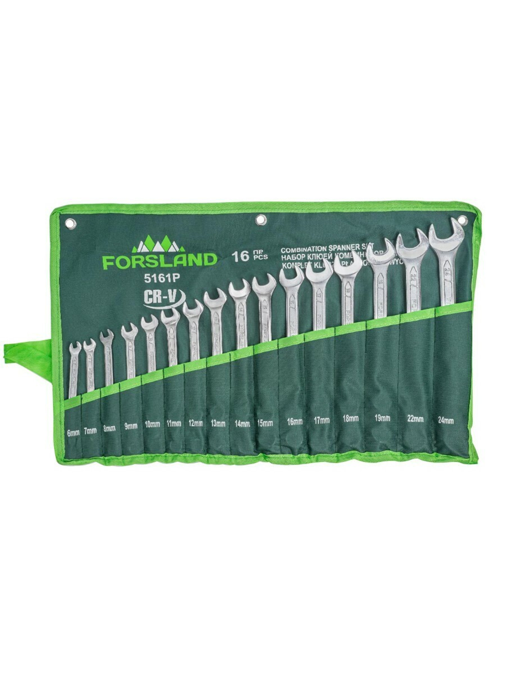 Ключи комбинированные, набор 16пр. (6-19, 22, 24мм) Forsland Forsland-5161P