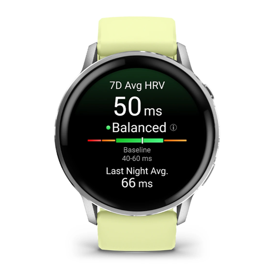 Умные часы Garmin Venu 4 - 45мм Silver with Citron Silicone band