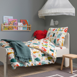 IKEA LATTJO  (ИКЕА ЛАТТЙО)  -  Пододеяльник и наволочка - Животные/разноцветный 150x200/50x60 см