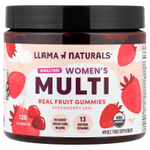 Llama Naturals, мультивитамины на растительной основе для женщин, настоящие фрукты, клубничный джем, 120 жевательных таблеток