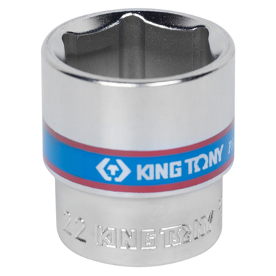 KING TONY (333522M) Головка торцевая стандартная шестигранная 3/8", 22 мм
