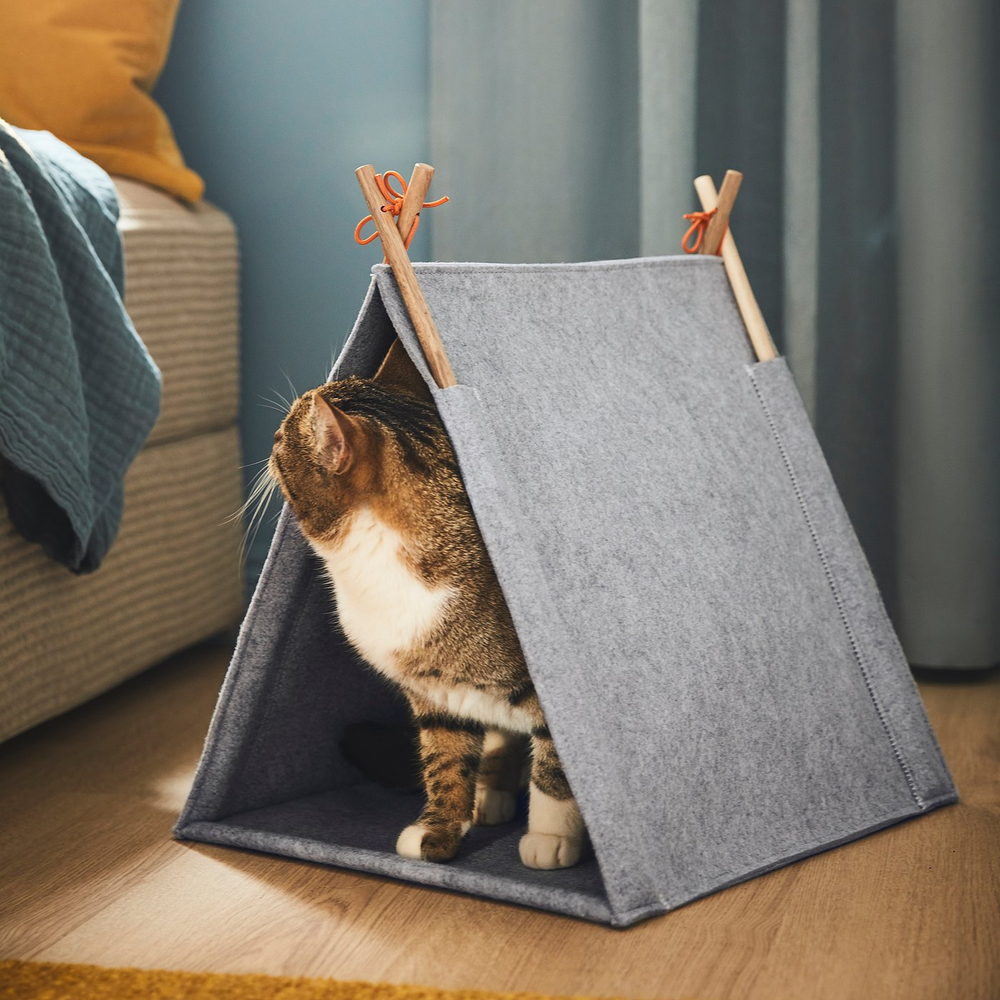 IKEA UTSÅDD  (ИКЕА УТСОДД)  -  Домик для кошки - серый/фетр