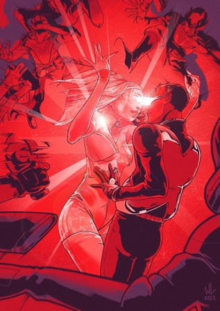 Открытка "Cyclops & Emma Frost"