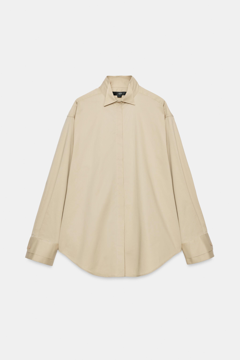 РУБАШКА С ВОРОТНИКОМ-СМОКИНГОМ ZW COLLECTION — ZARA