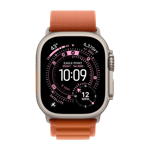 Умные часы Apple Watch Ultra 3 (2025) GPS + Cellular, 49mm, Natural Titanium Case with Terra Cotta Alpine Loop, L