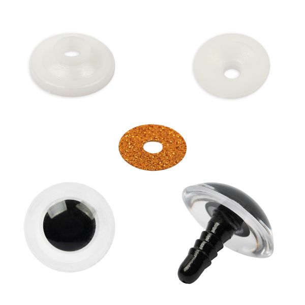 Глазки кукольные пластиковые с блестящей вставкой ⌀20 мм, 10 шт (5х2 шт), золотой, HobbyBe PGSB-20