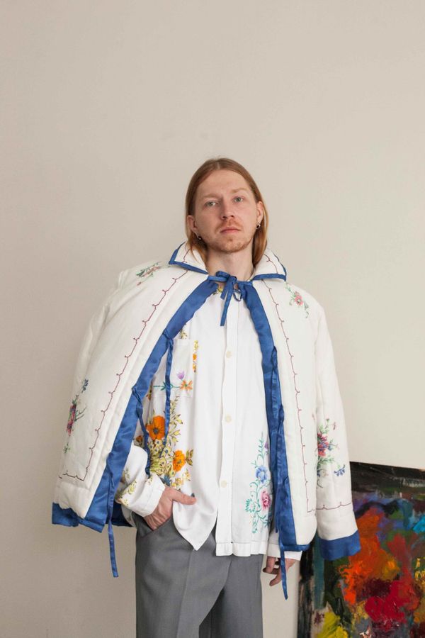 Куртка Ocean Blue Silk Puffer Jacket - фото 5