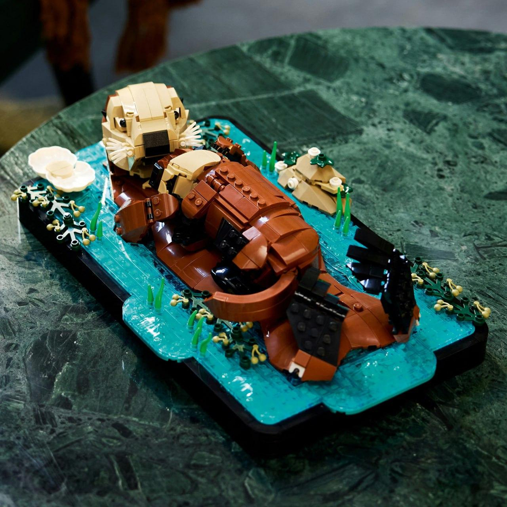Конструктор Лего Идеи Плавающие морские выдры 21366 | LEGO Ideas Floating Sea Otters мама-выдра с детёнышем 1234 дет 18+