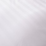 Простынь 220x230 Страйп Сатин Однотонный Отель белый 100% хлопок 3x3