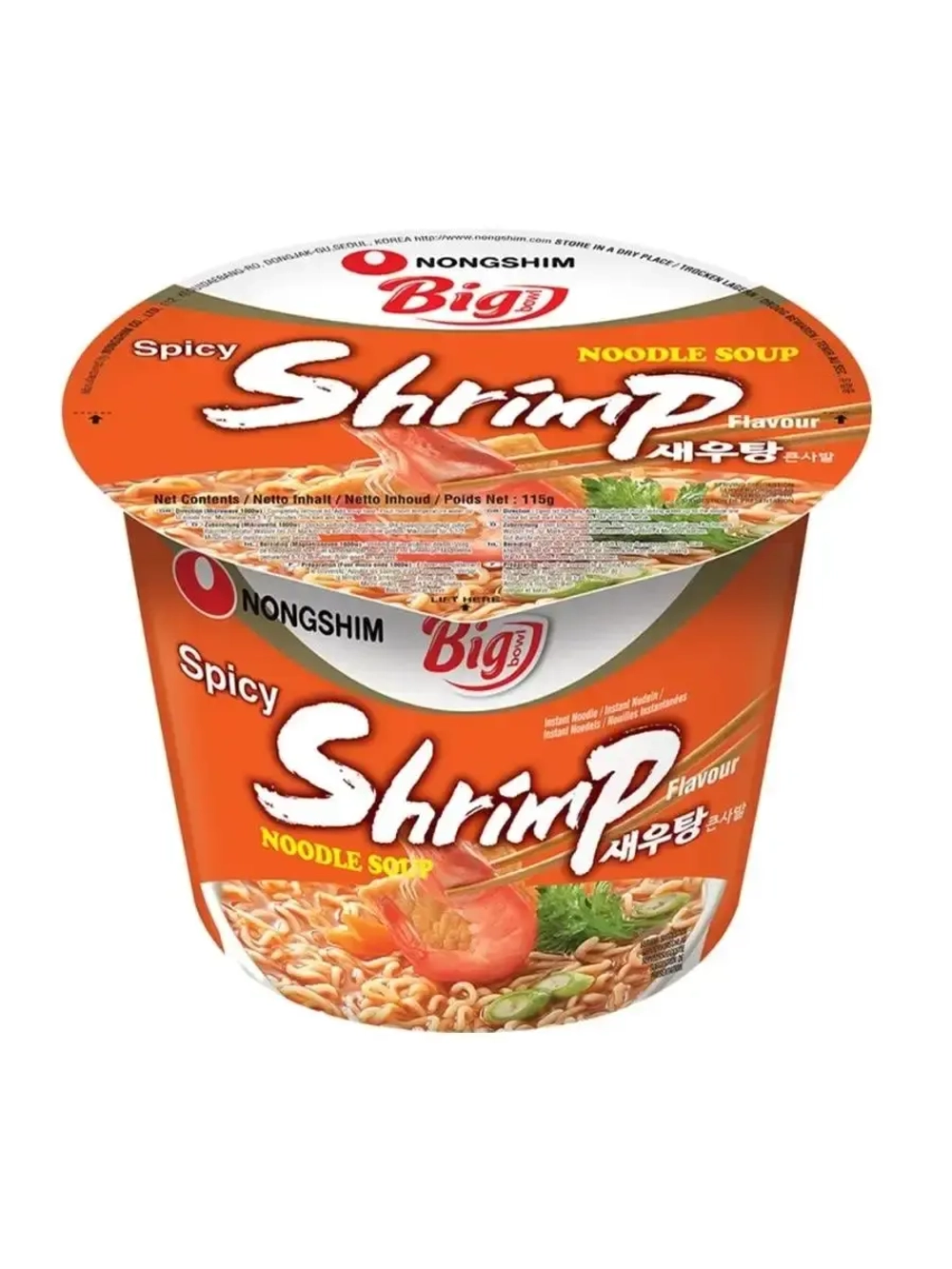Лапша  Nongshim Shrimp Big Bowl, со вкусом креветок