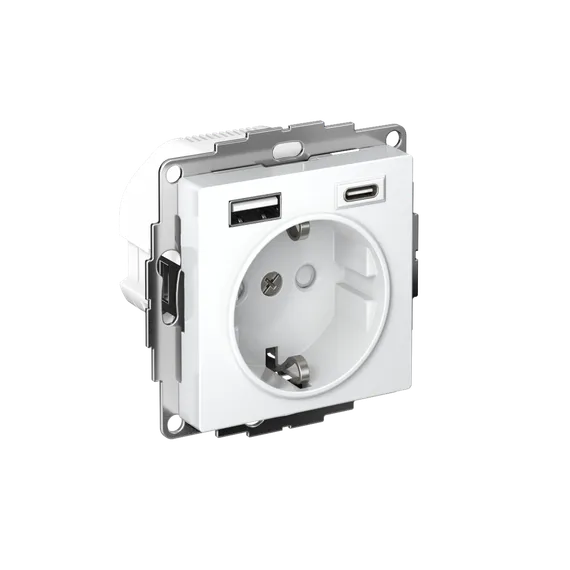 Розетка с USB A+C с защитными шторками Systeme Electric AtlasDesign Лотос ATN001332