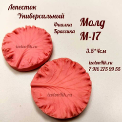 Молд М-17 «Лист Брассики / Фиалки» (3,5*4 см)