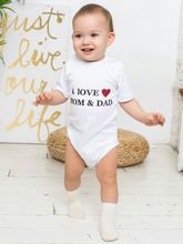 Боди с коротким рукавом "I Love Mom and Dad"
