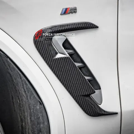 Карбоновые накладки на передние крылья жабры для BMW X3 G01 Рестайлинг 2022-2024 / X4 G02 Рестайлинг 2022+ / iX3 G08 Рестайлинг 2022+ БМВ