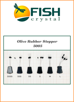 Стопор резиновый рыболовный Fish Crystal ОЛИВКА 5005 SSS ( 5 упаковок )