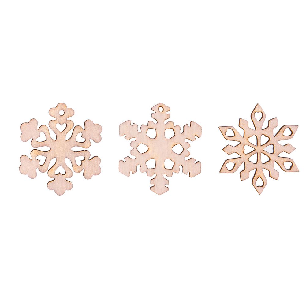 Заготовка из фанеры Мини набор Снежинки ⌀3.5 смх0.3 см, 3 шт, Mr.Carving, ВД-1277