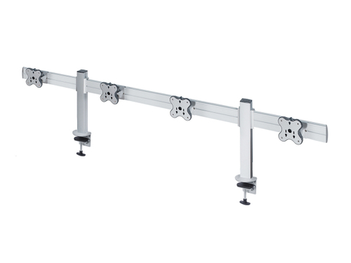 ErgoFount TBSS-400C Настольное крепление для 4 мониторов диагональю до 24'' конфигурации 1х4 с зажимом к столу типа "С". Цвет - серебристый