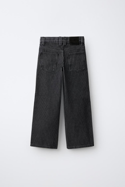 ZARA ДЖИНСЫ WIDE LEG В ПОЛОСКУ, ЧЕРНЫЙ