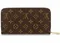 Кошелек женский Louis Vuitton Zippy канва Monogram коричневый/вишневый