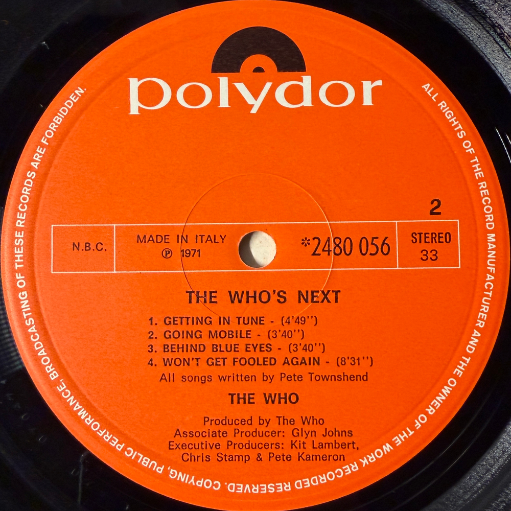 The Who ‎– Who's Next (Италия 1971г.)