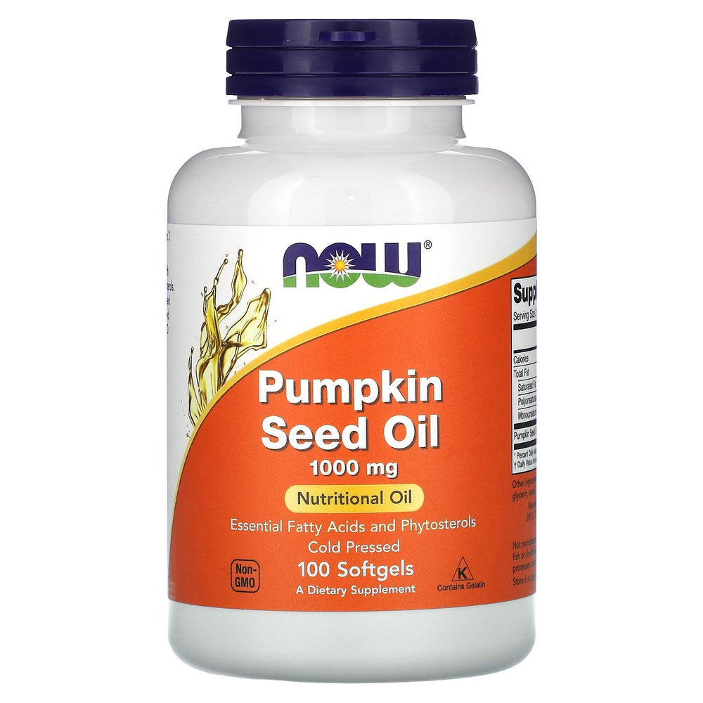 NOW Foods, Pumpkin Seed Oil 1000 mg, 100 Softgels | Qovoq urugʻi moyi, 1000 mg, 100 kapsula