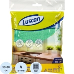 Салфетки хозяйственные Luscan микрофибра 30x30 см 180 г/кв.м (4 штуки в упаковке)