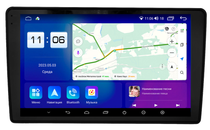 Магнитола для Ford Mondeo 4, Focus 2, S-Max/Galaxy и пр. (ШГУ овальное) - Parafar PF149LUX1RN2K на Android 13, Быстрая, QLED+2K, CarPlay, 4G SIM-слот