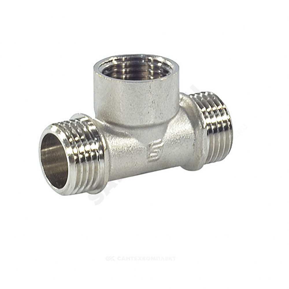 Тройник латунь никель Ду 15 (1/2") НР/ВР/НР SantechSystems