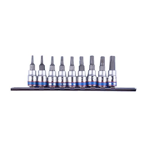 KING TONY (2109PR) Набор торцевых насадок 1/4", TORX, Т8-Т40, L = 37 мм, 9 предметов