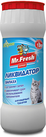 Mr.Fresh 500г Expert 2в1 Ликвидатор запаха для кошачьих туалетов (порошок)
