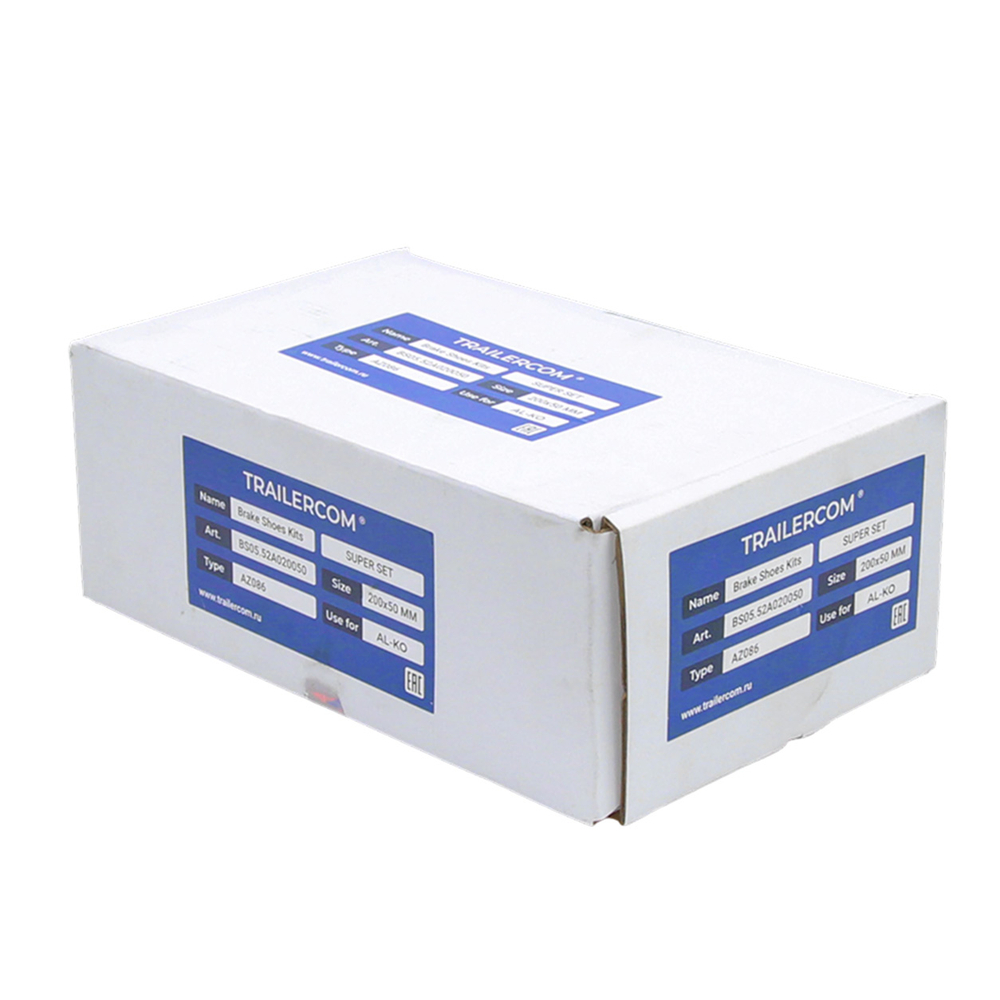 Комплект тормозных колодок 200x50 мм 01064 SUPER SET (тип AL-KO)  Trailercom