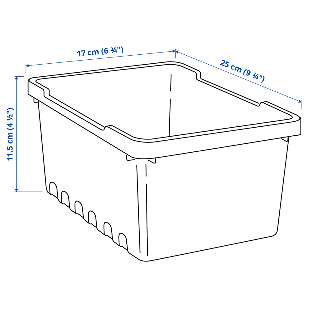 IKEA UPPSNOFSAD (ИКЕА УППСНОФСАД) — Контейнер, черный, 25x17x12 см/3,5 л, фото 7