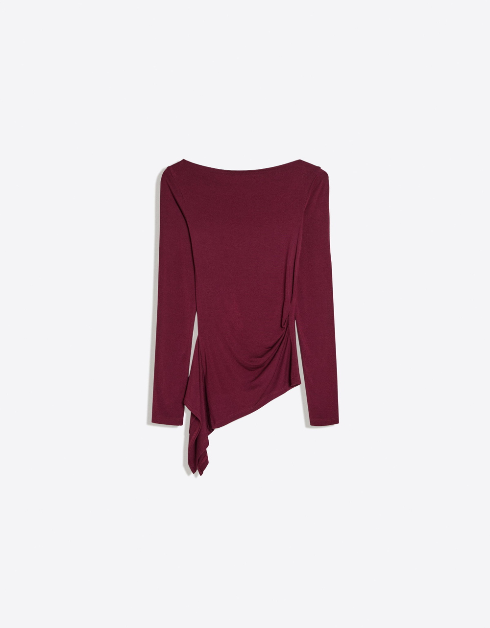 Женский асимметричный лонгслив со сборками - BERSHKA