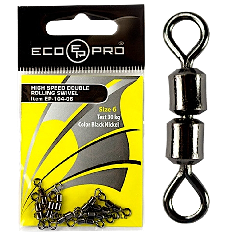 Вертлюг двойной EcoPro EP-104-06  30кг 10шт Black Nickel