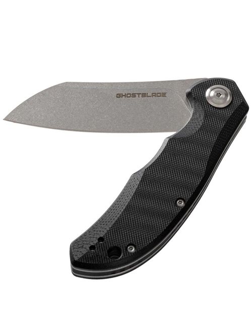 Нож складной GhostBlade Banshee, сталь D2, 58-62 HRC, Sheepfoot, рукоять G10 чёрная, замок Liner lock, флиппер, 128 г