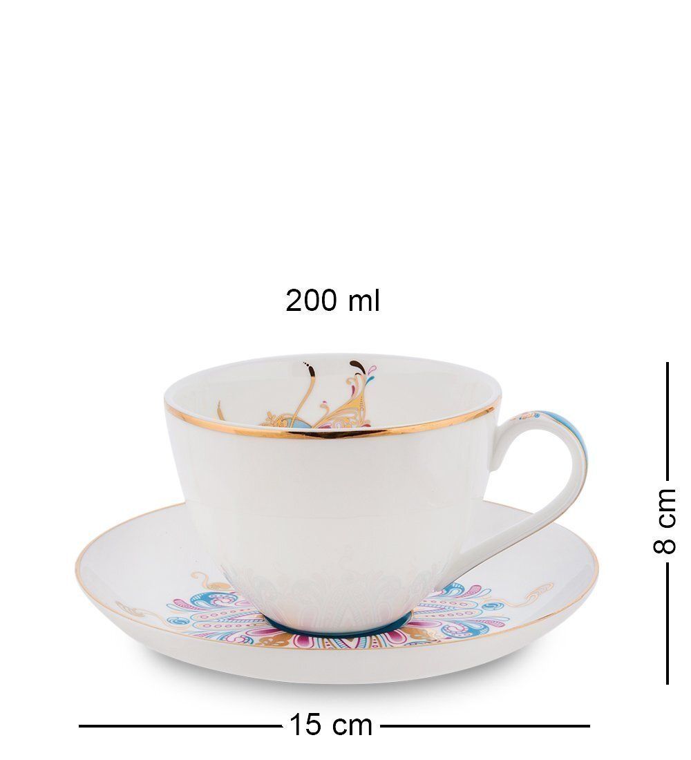 JK- 95 Чайный набор на 2 перс. «Песня Мотылька» (Canzone Falena Pavone)