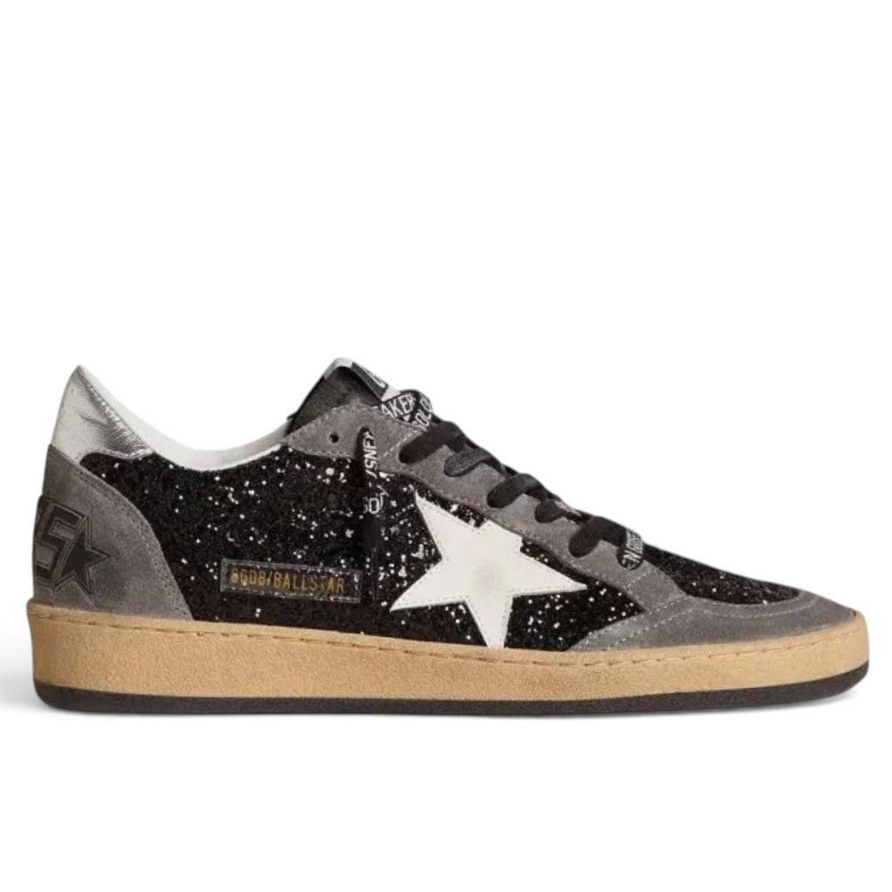 Women's Ball Star in glitter with leather star and metallic leather heel tab