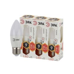 Лампа светодиодная ЭРА STD LED B35-9W-827-E27 9Вт свеча теплый белый свет Е27 | Лампы cветодиодные Свеча (B/C)