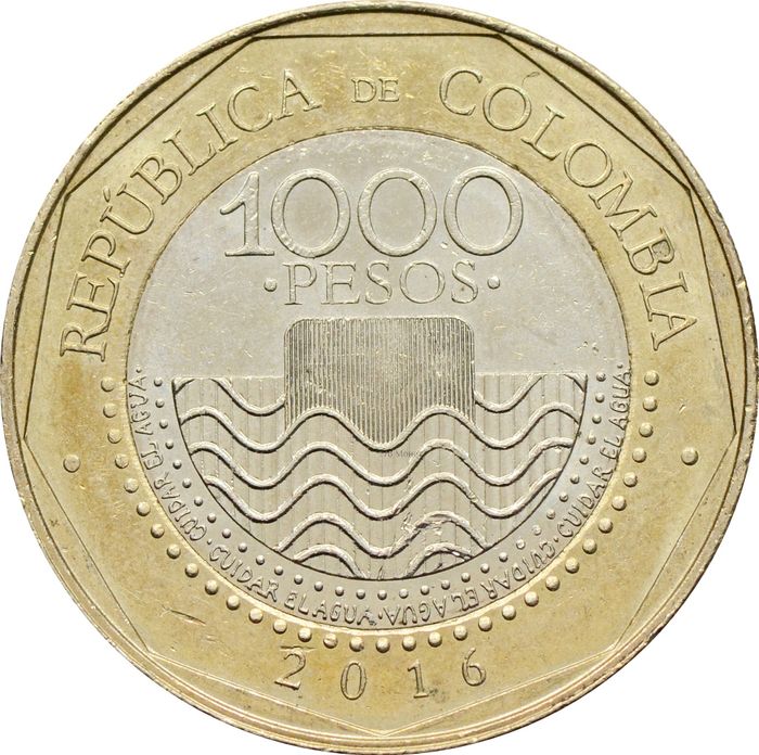 1 000 песо 2016 Колумбия