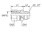 Адаптер AS D12 ORFS 13/16 - JIC 3/4 (обжатая гайка)
